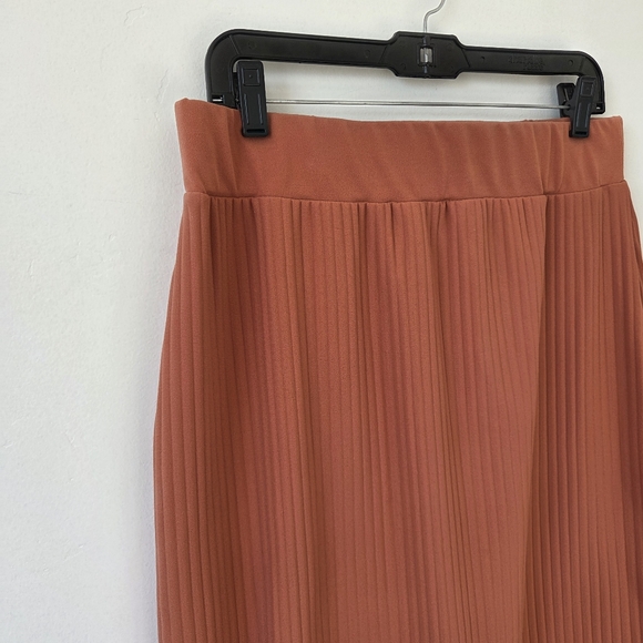 Marc New York Creamy Orange Pleated Midi Skirt Formal Preppy School Autumn L - Picture 7 of 9